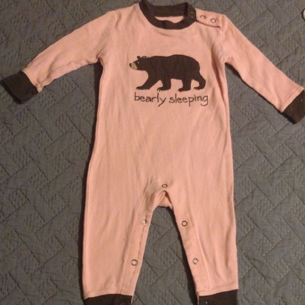 Hatley Pink and Brown Bear Bodysuit